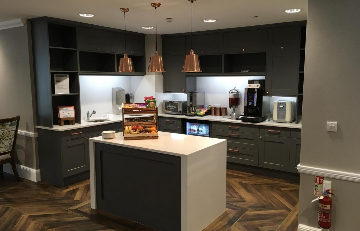 interior refurbishment and fit out showing a kitchen example