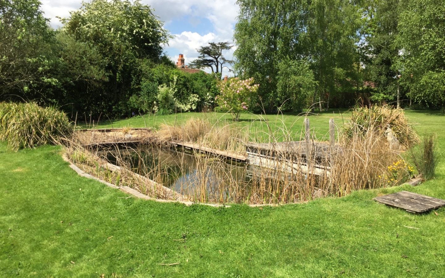 Exterior works swimming pool returned to lawn